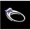 Image 3 : 2.24 ctw Tanzanite and Diamond Ring - 14KT White Gold