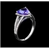 Image 4 : 2.24 ctw Tanzanite and Diamond Ring - 14KT White Gold