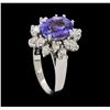 Image 4 : 3.02 ctw Tanzanite and Diamond Ring - 14KT White Gold