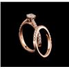 Image 3 : 1.10 ctw Diamond Wedding Ring Set - 14KT Rose Gold