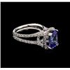 Image 1 : 3.53 ctw Tanzanite and Diamond Ring - 14KT White Gold