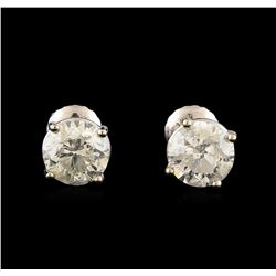 2.14 ctw Diamond Stud Earrings - 14KT White Gold