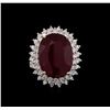 Image 2 : 14KT White Gold 21.83 ctw Ruby and Diamond Ring