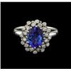 Image 2 : 2.3 ctw Tanzanite and Diamond Ring - 14KT White Gold