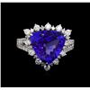 Image 2 : 14KT White Gold 5.30 ctw Tanzanite and Diamond Ring