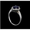 Image 4 : 1.56 ctw Sapphire and Diamond Ring - 14KT White Gold