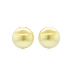 30mm Button Earrings - Gold Plated