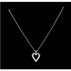 0.70 ctw Diamond Pendant With Chain - 14KT White Gold