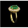 Image 4 : 14KT Yellow Gold 2.69 ctw Emerald and Diamond Ring