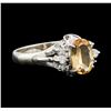 Image 1 : 1.17 ctw Imperial Topaz and Diamond Ring - Platinum