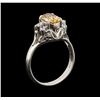 Image 4 : 1.17 ctw Imperial Topaz and Diamond Ring - Platinum