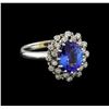 Image 1 : 2.3 ctw Tanzanite and Diamond Ring - 14KT White Gold