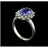 Image 4 : 2.3 ctw Tanzanite and Diamond Ring - 14KT White Gold