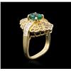 Image 3 : 14KT Yellow Gold 1.33 ctw Emerald and Diamond Ring