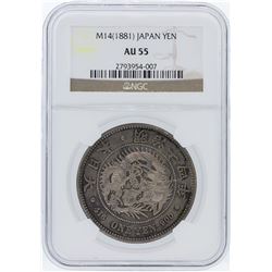 M14 (1881) NGC AU55 Japan Yen Coin