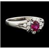 Image 1 : 0.34 ctw Ruby and Diamond Ring - Platinum