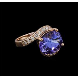 5.00 ctw Tanzanite and Diamond Ring - 14KT Rose Gold