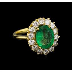 14KT Yellow Gold 2.69 ctw Emerald and Diamond Ring