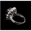 Image 3 : 14KT White Gold 9.12 ctw Blue Star Sapphire and Diamond Ring