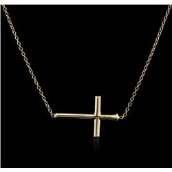 14KT Yellow Gold Cross Pendant Necklace