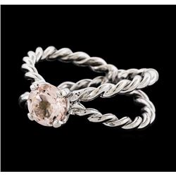 0.81 ctw Morganite Ring - 14KT White Gold