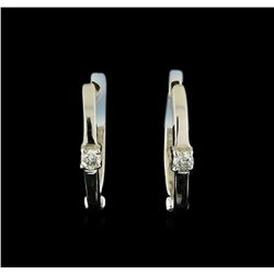 0.04 ctw Diamond Earrings - 14KT White Gold