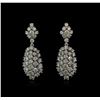 Image 1 : 4.70 ctw Diamond Dangle Earrings - 14KT White Gold