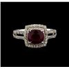 Image 2 : 1.50 ctw Ruby and Diamond Ring - 18KT White Gold