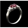 Image 4 : 0.99 ctw Ruby and Diamond Ring - Platinum
