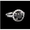 Image 1 : 3.86 ctw Black Diamond Ring - 14KT White Gold
