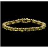 Image 1 : 14KT Yellow Gold 16.91 ctw Green Sapphire and Diamond Bracelet
