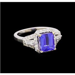 14KT White Gold 2.29 ctw Tanzanite and Diamond Ring