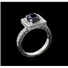 Image 4 : 1.68 ctw Sapphire and Diamond Ring - 14KT White Gold
