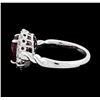 Image 3 : 3.00 ctw Ruby and Diamond Ring - 14KT White Gold