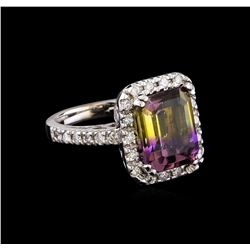 5.00 ctw Ametrine and Diamond Ring - 14KT White Gold