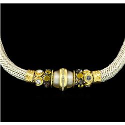 Silk Crystal Necklace - Gold Plated