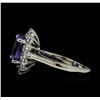 Image 3 : 3.54 ctw Tanzanite and Diamond Ring - 14KT White Gold