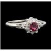 Image 1 : 0.30 ctw Ruby and Diamond Ring - Platinum