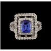 Image 2 : 14KT White Gold 2.19 ctw Tanzanite and Diamond Ring