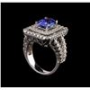 Image 4 : 14KT White Gold 2.19 ctw Tanzanite and Diamond Ring