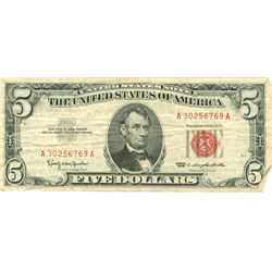 1963 $5 VG/XF Red Seal Note