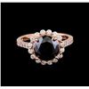 Image 2 : 4.23 ctw Black Diamond Ring - 14KT Rose Gold