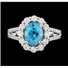 Image 2 : 3.56 ctw Zircon and Diamond Ring - 14KT White Gold