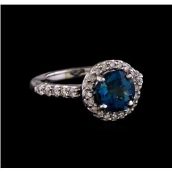 2.56 ctw London Blue Topaz and Diamond Ring - 14KT White Gold