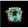 Image 2 : 5.48 ctw Emerald and Diamond Ring - 14KT Yellow Gold