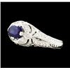 Image 1 : 1.27 ctw Sapphire and Diamond Ring - 14KT White Gold