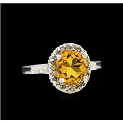 14KT White Gold 2.35 ctw Citrine and Diamond Ring