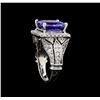 Image 4 : 5.56 ctw Tanzanite and Diamond Ring - 14KT White Gold