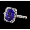 Image 1 : 2.61 ctw Tanzanite and Diamond Ring - 14KT White Gold