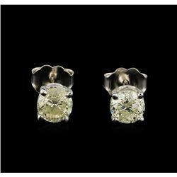 1.21 ctw Diamond Stud Earrings - 14KT White Gold